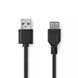 USB-kabel | USB 2.0 | USB-A Hane | USB-A Hona | 480 Mbps | Nickelplaterad | 1.00 m | Rund | PVC | Svart | Låda - Dator och nätverk - 5412810416394 - 1
