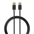 USB-kabel | USB 2.0 | USB-A Hane | USB-A Hane | 480 Mbps | Guldplaterad | 2.00 m | Rund | PVC | Antracit | Låda - Dator och nätverk - 5412810263424 - 1