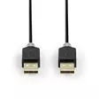 USB-kabel | USB 2.0 | USB-A Hane | USB-A Hane | 480 Mbps | Guldplaterad | 2.00 m | Rund | PVC | Antracit | Låda - Dator och nätverk - 5412810263424 - 10