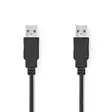 USB-kabel | USB 2.0 | USB-A Hane | USB-A Hane | 480 Mbps | Nickelplaterad | 3.00 m | Rund | PVC | Svart | Label - Dator och nätverk - 5412810421404 - 1
