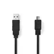 USB-kabel | USB 2.0 | USB-A Hane | USB Micro-B Hane | 480 Mbps | Nickelplaterad | 1.00 m | Platt | PVC | Svart | Kuvert - Dator och nätverk - 5412810274864 - 1