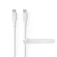 USB-kabel | USB 2.0 | USB-C Hane | USB-C Hane | 60 W | 480 Mbps | Nickelplaterad | 1.50 m | Rund | Silikon | Vit | Låda - Dator och nätverk - 5412810417964 - 2