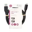 USB-kabel | USB 3.2 Gen 1 | USB-A Hane | USB Micro-B Hane | 5 Gbps | Nickelplaterad | 1.00 m | Rund | PVC | Svart | Label - Dator och nätverk - 5412810421954 - 66