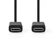 USB-kabel | USB 3.2 Gen 2 | USB-C Hane | USB-C Hane | 15 W | 10 Gbps | Nickelplaterad | 1.00 m | Rund | PVC | Svart | Tag - Dator och nätverk - 5412810324934 - 10
