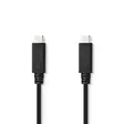 USB-kabel | USB 3.2 Gen 2 | USB-C Hane | USB-C Hane | 15 W | 10 Gbps | Nickelplaterad | 1.00 m | Rund | PVC | Svart | Tag - Dator och nätverk - 5412810324934 - 1