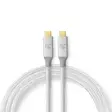 USB-kabel | USB 3.2 Gen 2x2 | USB-C Hane | USB-C Hane | 100 W | 4K@60Hz | 20 Gbps | Guldplaterad | 1.00 m | Rund | Flätad / Nylon | Silver | Kartong med täckt fönster - Dator och nätverk - 5412810333004 - 1