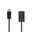 VGA-kabel | DisplayPort Hane | VGA Hane | Nickelplaterad | Maximal upplösning: 1080p | 2.00 m | Rund | PVC | Svart | Låda - Dator och nätverk - 5412810327744 - 1