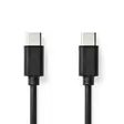 USB-kabel | USB 2.0 | USB-C Hane | USB-C Hane | 60 W | 480 Mbps | Nickelplaterad | 2.00 m | Rund | PVC | Svart | Label - Mobiltelefoner - 5412810481194 - 1