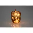 Glasackorn med LED-lampor 16 cm brun Finnlumor - Dekorativt glasackorn med timer för inomhusbruk - LED-ljus och lyktor - 6410416573984 - 2