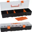 Mångsidig plastverktygslåda 46x17x9 cm, svart-orange, justerbara fack och bärhandtag - Verktygslådor och -väskor - 8720573534444 - 1