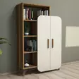 Bokhylla Hanah Home Walnut Cream Valnöt Spånskiva 90x132x32 cm - Bokhyllor - 8681875184044 - 2