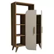 Bokhylla Hanah Home Walnut Cream Valnöt Spånskiva 90x132x32 cm - Bokhyllor - 8681875184044 - 1