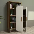 Bokhylla Hanah Home Walnut Cream Valnöt Spånskiva 90x132x32 cm - Bokhyllor - 8681875184044 - 3