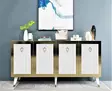 Konsolbord Hanah Home Bare Vit Guld Spånskiva 150x80x40 cm - Byråer och skåp - 8683742034964 - 2