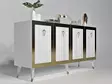 Konsolbord Hanah Home Bare Vit Guld Spånskiva 150x80x40 cm - Byråer och skåp - 8683742034964 - 6