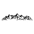 Väggdekor Metall Wallity Mountain View Svart Metall 62x14 cm - Dekorationer, prydnadsföremål - 8683742828594 - 1