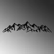 Väggdekor Metall Wallity Mountain View Svart Metall 62x14 cm - Dekorationer, prydnadsföremål - 8683742828594 - 5