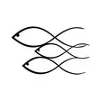 Väggdekor Metall Wallity Fish Svart Metall 50x30 cm - Dekorationer, prydnadsföremål - 8681875514254 - 1
