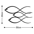 Väggdekor Metall Wallity Fish Svart Metall 50x30 cm - Dekorationer, prydnadsföremål - 8681875514254 - 3