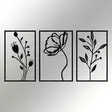 Väggdekor Metall Wallity Flowers Svart Metall 70x39 cm - Dekorationer, prydnadsföremål - 8682870956414 - 6