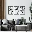 Väggdekor Metall Wallity Flowers Svart Metall 70x39 cm - Dekorationer, prydnadsföremål - 8682870956414 - 2