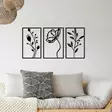 Väggdekor Metall Wallity Flowers Svart Metall 70x39 cm - Dekorationer, prydnadsföremål - 8682870956414 - 4