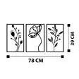 Väggdekor Metall Wallity Flowers Svart Metall 70x39 cm - Dekorationer, prydnadsföremål - 8682870956414 - 7