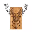 Väggdekor Trä Wallity Deer Svart Metall Trä 61x66 cm - Dekorationer, prydnadsföremål - 8683342168144 - 1