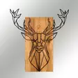 Väggdekor Trä Wallity Deer Svart Metall Trä 61x66 cm - Dekorationer, prydnadsföremål - 8683342168144 - 6