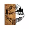 Väggdekor Trä Wallity Camp Life Valnöt/Svart Trä 54x57 cm - Dekorationer, prydnadsföremål - 8683742112334 - 1