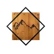 Väggdekor Trä Wallity Mountain 2 Valnöt/Svart Trä/Metall 54x54 cm - Dekorationer, prydnadsföremål - 8681875866674 - 1