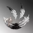 Dekorativ Väggaccessoar Aberto Design Love Birds Svart Vit Polyester 41x21x4 cm 26x8x2 cm - Dekorationer, prydnadsföremål - 8683743851874 - 5