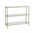 Byrå Hanah Home D101 Guld Härdat Glas Metall 100x85x30 cm - Byråer och skåp - 8683342295604 - 1