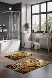 Badrumsmatta Set Mijölnir Flerfärgad 100% Polyester Halkfri Antibakteriell 40x60 cm & 60x100 cm - Badrumsmattor och våtrumsmattor - 8684283194254 - 2