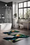 Badrumsmatta Set Mijölnir Flerfärgad 100% Polyester Halkfri Digitaltryck 40x60 cm & 60x100 cm - Badrumsmattor och våtrumsmattor - 8684283192984 - 2