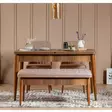 Matbord Hanah Home Vina 0900 Valnöt Spånskiva 130x77x80 cm - Matbord - 8682870774094 - 2