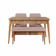 Matbord Hanah Home Vina 0900 Valnöt Spånskiva 130x77x80 cm - Matbord - 8682870774094 - 1