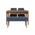 Matbord Hanah Home Vina 1048 Valnöt Mörkblå Spånskiva 129x75x80 cm - Matbord - 8683742500124 - 1