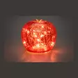 LED-omena 15 cm punainen Finnlumor - Tunnelmallinen lasinen koristeomena ajastimella (20 LED) - Ljussmycken och ljusfigurer - 6410416482774 - 2