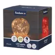 LED-omena 15 cm punainen Finnlumor - Tunnelmallinen lasinen koristeomena ajastimella (20 LED) - Ljussmycken och ljusfigurer - 6410416482774 - 6