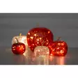 LED-omena 15 cm punainen Finnlumor - Tunnelmallinen lasinen koristeomena ajastimella (20 LED) - Ljussmycken och ljusfigurer - 6410416482774 - 5