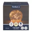 LED-omena 15 cm punainen Finnlumor - Tunnelmallinen lasinen koristeomena ajastimella (20 LED) - Ljussmycken och ljusfigurer - 6410416482774 - 7
