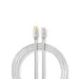 Lightning Kabel | USB 2.0 | USB-C Hane | Apple Lightning, 8-stifts | 480 Mbps | Guldplaterad | 2.00 m | Rund | Flätad / Nylon | Aluminium | Kartong med täckt fönster - Blixtkablar - 5412810313044 - 2