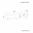 TV-bänk Hanah Home Century Travertine Antracit Spånskiva 150x29,6x45 cm - TV-bänkar - 8684283021444 - 1