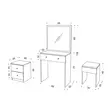 Sminkbord Hanah Home Nice Vit Spånskiva 65x139x35 cm - Toalettbord - 8681181622124 - 7