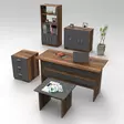 Kontorsmöbelset Hanah Home Vo14 Ba Valnöt Antracit Spånskiva 140x73,8x60 cm - Skrivbord - 8683342424974 - 2