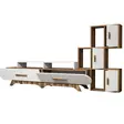 TV-bänk Hanah Home Flora S Valnöt Vit Spånskiva 205x50x36,8 cm - TV-bänkar - 8681875184594 - 1