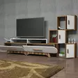 TV-bänk Hanah Home Flora S Valnöt Vit Spånskiva 205x50x36,8 cm - TV-bänkar - 8681875184594 - 5