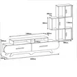 TV-bänk Hanah Home Flora S Valnöt Vit Spånskiva 205x50x36,8 cm - TV-bänkar - 8681875184594 - 6