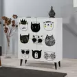 Förvaringsskåp Hanah Home Multilüx Cats Vit Spånskiva 95x111x36 cm - Skåp och byråer - 8682870092174 - 2